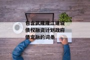 包含武隆隆江建设债权融资计划政府债定融的词条