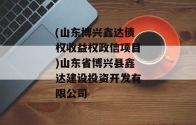 (山东博兴鑫达债权收益权政信项目)山东省博兴县鑫达建设投资开发有限公司