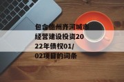 包含德州齐河城市经营建设投资2022年债权01/02项目的词条