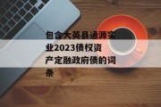 包含大英县通源实业2023债权资产定融政府债的词条