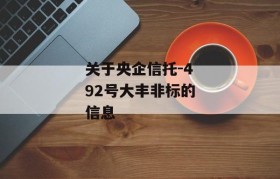 关于央企信托-492号大丰非标的信息