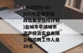 (央企信托-RY505号盐城亭湖政信集合信托计划)盐城市亭湖城市资产投资实业有限公司招聘工作人员20名