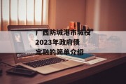 广西防城港市城投2023年政府债定融的简单介绍