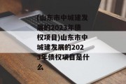 (山东市中城建发展的2023年债权项目)山东市中城建发展的2023年债权项目是什么