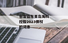 包含山东青岛海科控股2023债权的词条