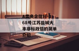 A类央企信托-368号江苏盐城大丰非标政信的简单介绍