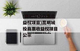 (昆明城投商票收益权项目)昆明城投商票收益权项目公示