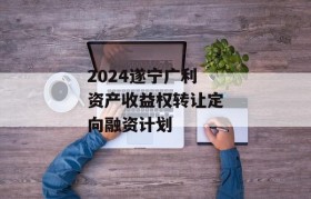 2024遂宁广利资产收益权转让定向融资计划