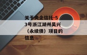 关于央企信托-53号浙江湖州吴兴（永续债）项目的信息