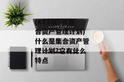 (XXX瑞5号集合资产管理计划)什么是集合资产管理计划?它有什么特点