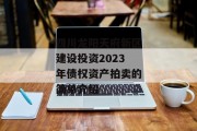 四川龙阳天府新区建设投资2023年债权资产拍卖的简单介绍