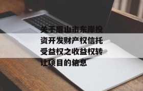 关于眉山市东岸投资开发财产权信托受益权之收益权转让项目的信息