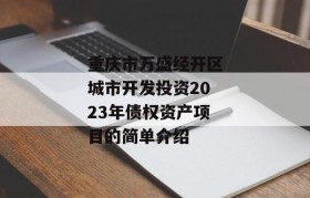 重庆市万盛经开区城市开发投资2023年债权资产项目的简单介绍