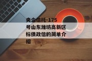央企信托-175号山东潍坊高新区标债政信的简单介绍