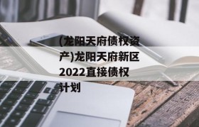 (龙阳天府债权资产)龙阳天府新区2022直接债权计划