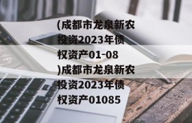 (成都市龙泉新农投资2023年债权资产01-08)成都市龙泉新农投资2023年债权资产01085