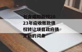 包含咸阳新控2023年应收账款债权转让项目政府债定融的词条