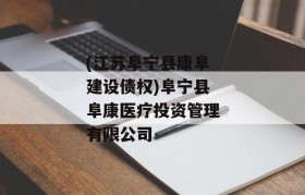 (江苏阜宁县康阜建设债权)阜宁县阜康医疗投资管理有限公司