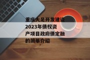 重庆大足开发建设2023年债权资产项目政府债定融的简单介绍