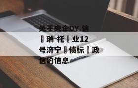 关于央企DY.信‮瑞-托‬业12号济宁‮债标‬政信的信息