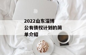 2022山东淄博公有债权计划的简单介绍