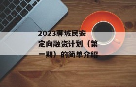 2023聊城民安定向融资计划（第一期）的简单介绍