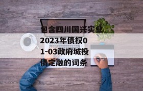 包含四川国兴实业2023年债权01-03政府城投债定融的词条