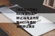 (山东正方控股2023年债权资产转让)山东正方控股2023年债权资产转让情况