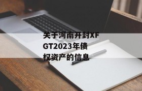 关于河南开封XFGT2023年债权资产的信息