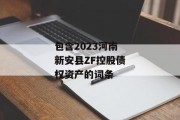 包含2023河南新安县ZF控股债权资产的词条