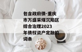 包含政府债-重庆市万盛采煤沉陷区综合治理2023年债权资产定融的词条