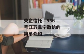 央企信托—556号江苏阜宁政信的简单介绍