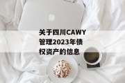 关于四川CAWY管理2023年债权资产的信息