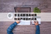 包含成都强县域债权资产项目的词条