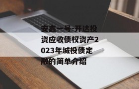 安鑫一号-开达投资应收债权资产2023年城投债定融的简单介绍