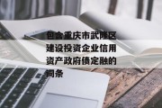 包含重庆市武隆区建设投资企业信用资产政府债定融的词条