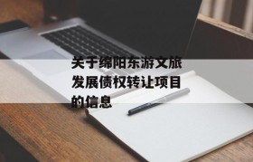 关于绵阳东游文旅发展债权转让项目的信息