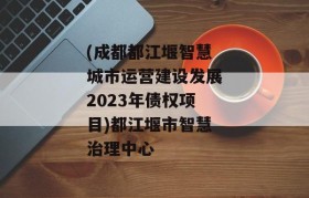 (成都都江堰智慧城市运营建设发展2023年债权项目)都江堰市智慧治理中心