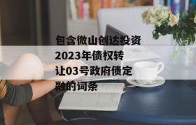 包含微山创达投资2023年债权转让03号政府债定融的词条