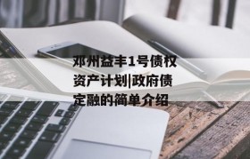 邓州益丰1号债权资产计划|政府债定融的简单介绍