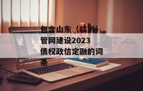 包含山东（临沂）管网建设2023债权政信定融的词条
