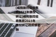 (咸阳新控应收账款2023年债权转让)咸阳新控应收账款2023年债权转让政府债定融