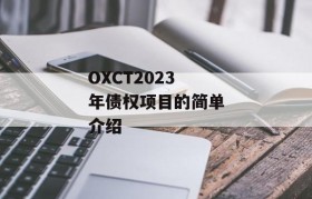 OXCT2023年债权项目的简单介绍