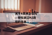 关于A类央企信托—非标浙江HZ政信的信息