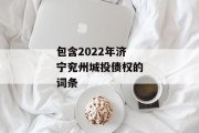 包含2022年济宁兖州城投债权的词条