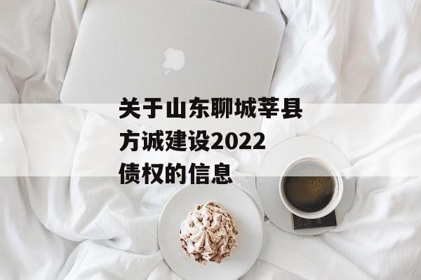 关于山东聊城莘县方诚建设2022债权的信息