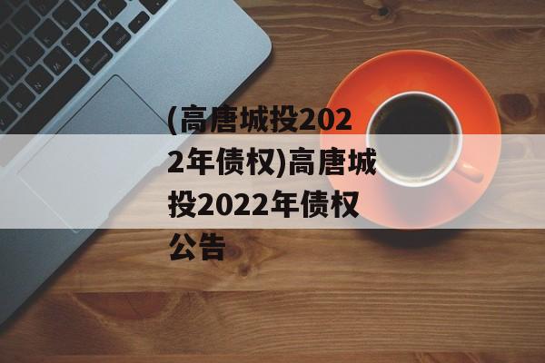 (高唐城投2022年债权)高唐城投2022年债权公告
