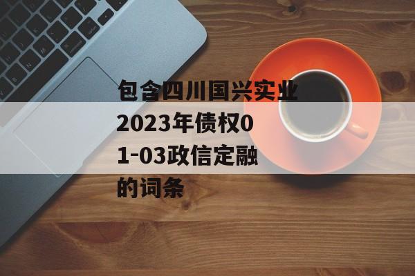 包含四川国兴实业2023年债权01-03政信定融的词条