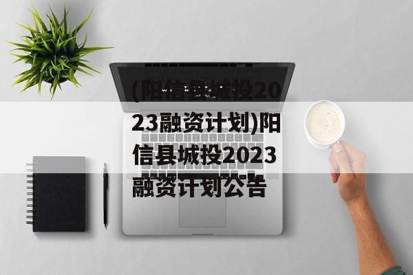 (阳信县城投2023融资计划)阳信县城投2023融资计划公告