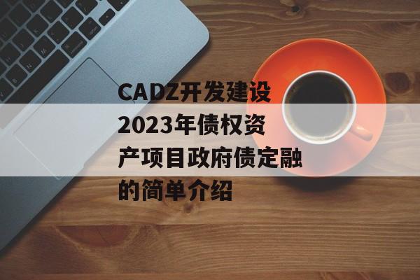 CADZ开发建设2023年债权资产项目政府债定融的简单介绍